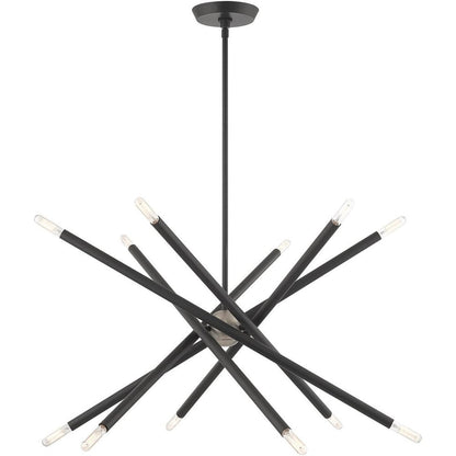 Gray Six Light Metal Dimmable Chandelier With Shades HomeRoots