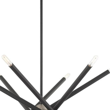 Gray Six Light Metal Dimmable Chandelier With Shades HomeRoots
