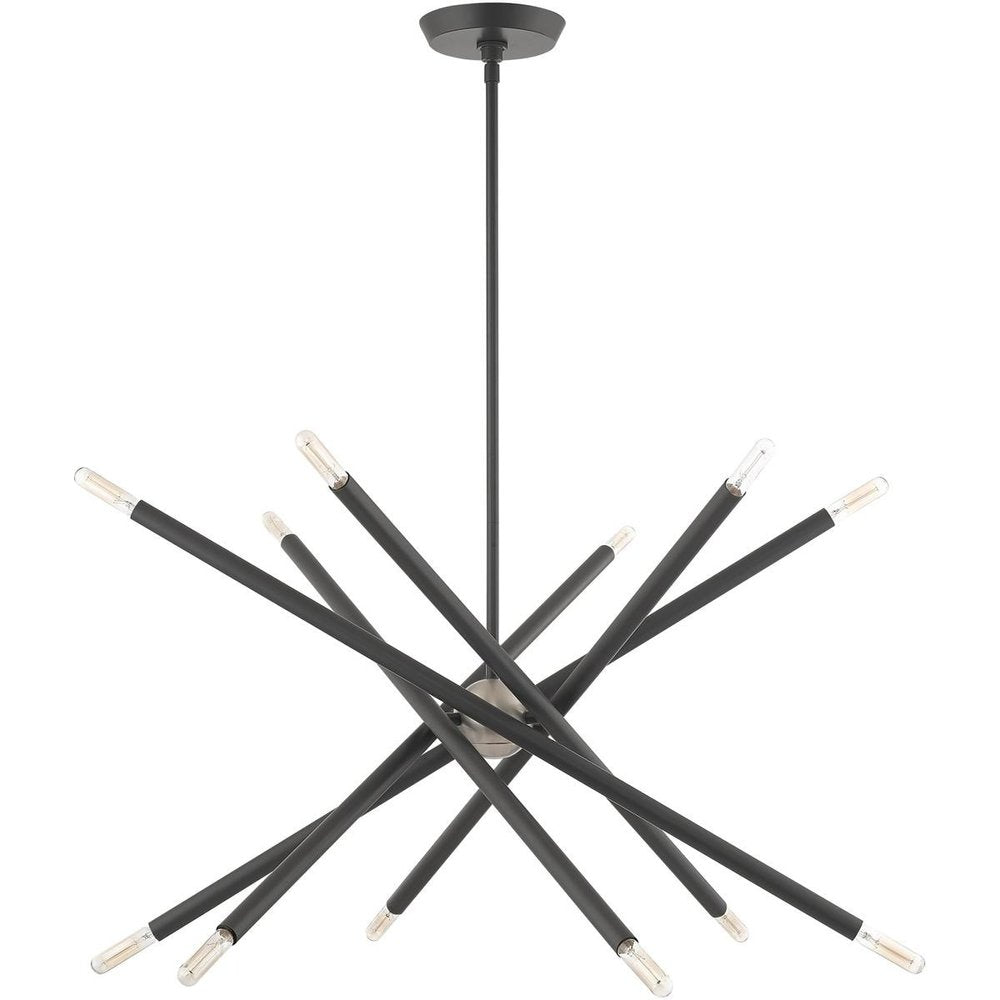 Gray Six Light Metal Dimmable Chandelier With Shades HomeRoots