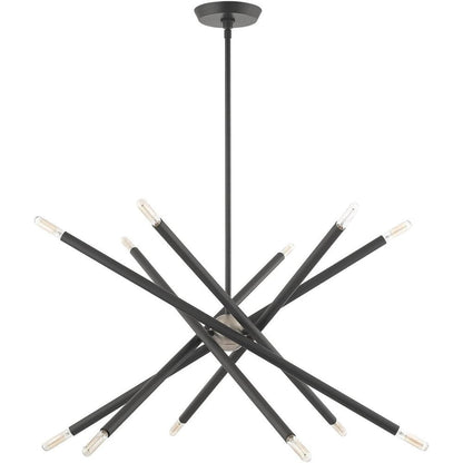 Gray Six Light Metal Dimmable Chandelier With Shades HomeRoots