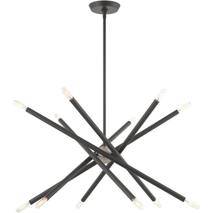 Gray Six Light Metal Dimmable Chandelier With Shades HomeRoots