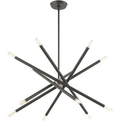 Gray Six Light Metal Dimmable Chandelier With Shades HomeRoots