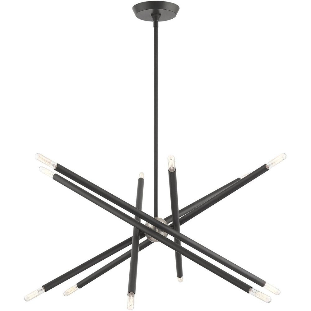 Gray Six Light Metal Dimmable Chandelier With Shades HomeRoots