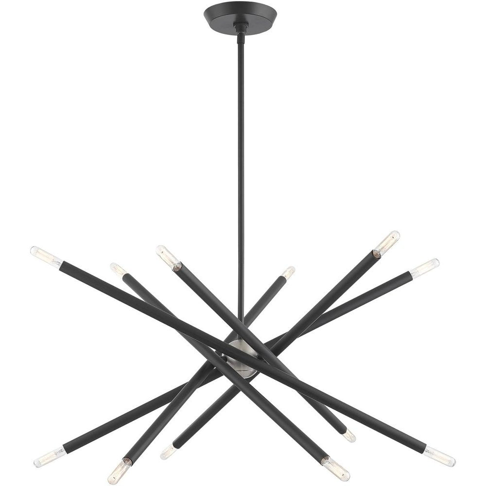 Gray Six Light Metal Dimmable Chandelier With Shades HomeRoots