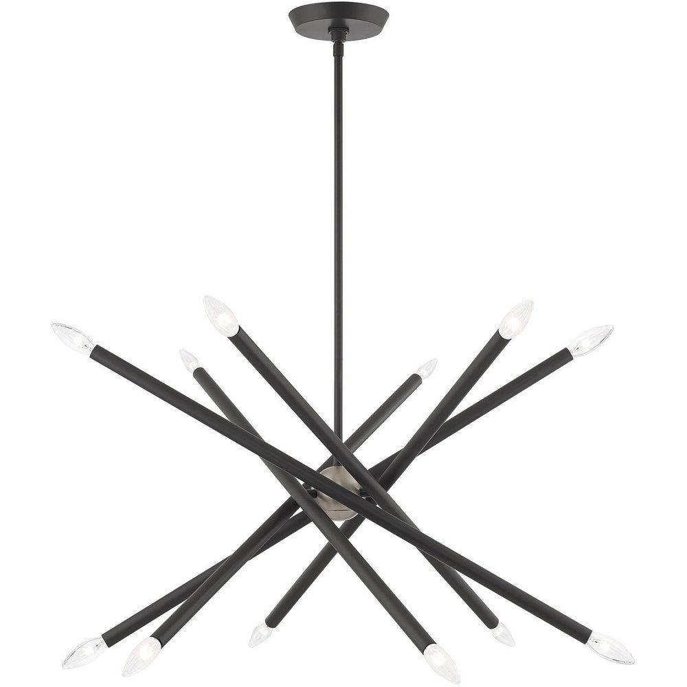 Gray Six Light Metal Dimmable Chandelier With Shades HomeRoots
