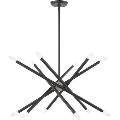 Gray Six Light Metal Dimmable Chandelier With Shades HomeRoots