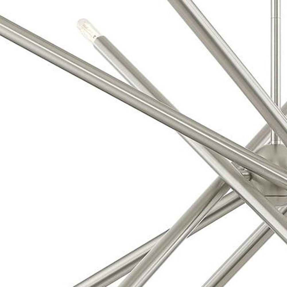 Nickel Six Light Metal Dimmable Chandelier With Shades HomeRoots