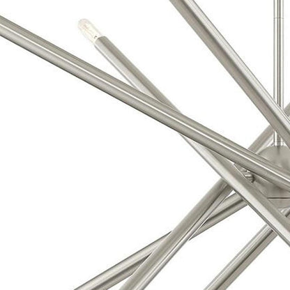 Nickel Six Light Metal Dimmable Chandelier With Shades HomeRoots