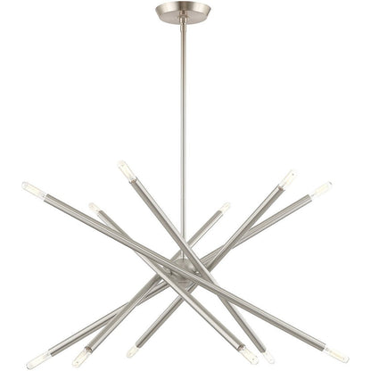 Nickel Six Light Metal Dimmable Chandelier With Shades HomeRoots