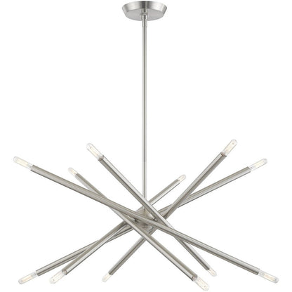 Nickel Six Light Metal Dimmable Chandelier With Shades HomeRoots