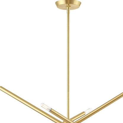 Brass Eight Light Metal Dimmable Chandelier With Shades HomeRoots