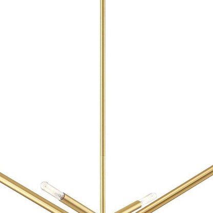 Brass Eight Light Metal Dimmable Chandelier With Shades HomeRoots