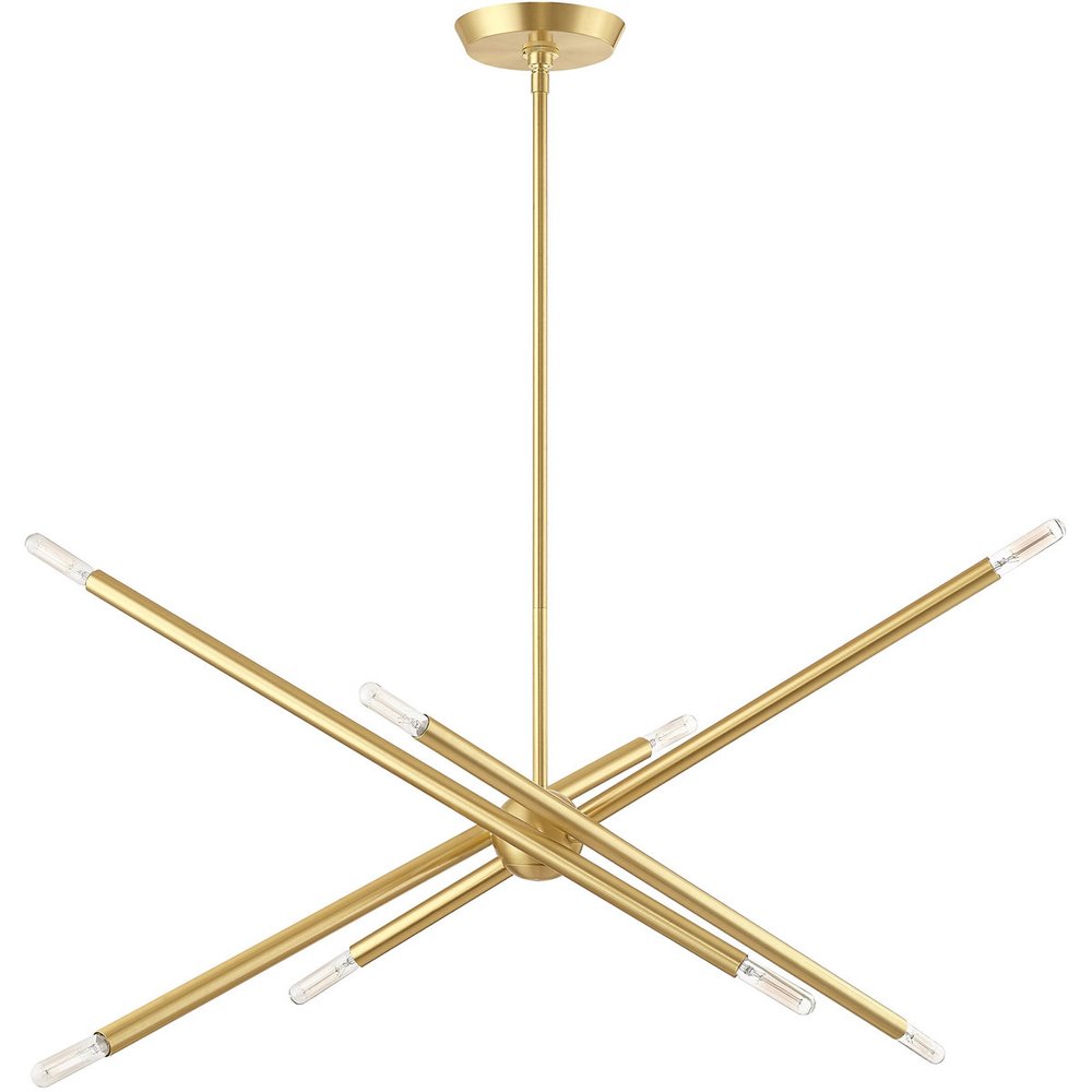 Brass Eight Light Metal Dimmable Chandelier With Shades HomeRoots