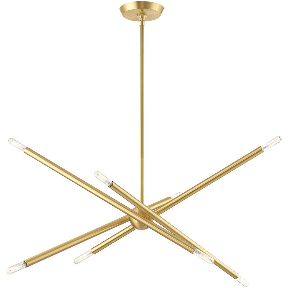 Brass Eight Light Metal Dimmable Chandelier With Shades HomeRoots