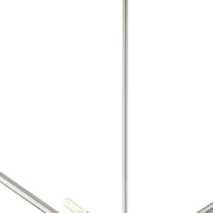 Nickel Eight Light Metal Dimmable Chandelier With Shades HomeRoots