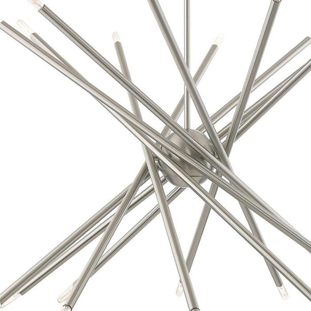 Nickel Multi Light Metal Dimmable Chandelier With Shades HomeRoots
