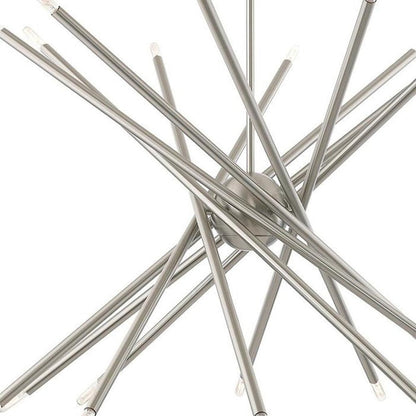 Nickel Multi Light Metal Dimmable Chandelier With Shades HomeRoots