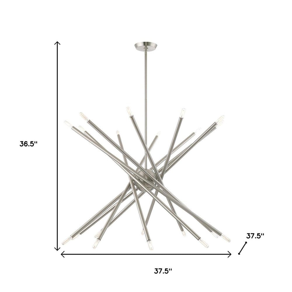 Nickel Multi Light Metal Dimmable Chandelier With Shades HomeRoots