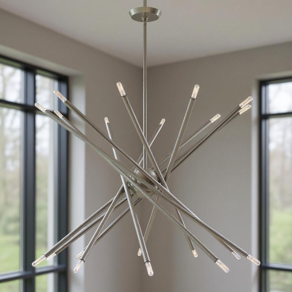 Nickel Multi Light Metal Dimmable Chandelier With Shades HomeRoots