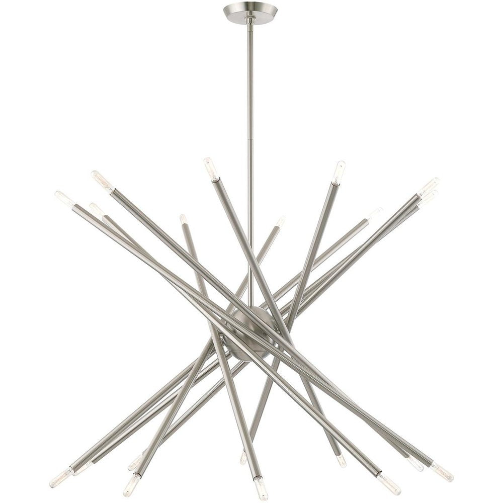 Nickel Multi Light Metal Dimmable Chandelier With Shades HomeRoots