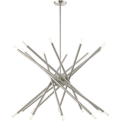 Nickel Multi Light Metal Dimmable Chandelier With Shades HomeRoots