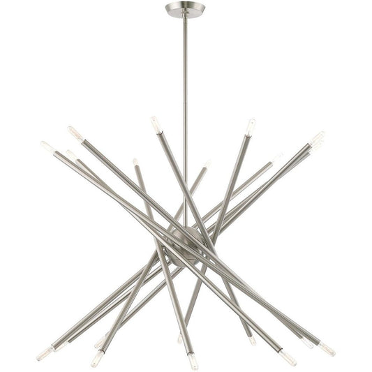 Nickel Multi Light Metal Dimmable Chandelier With Shades HomeRoots