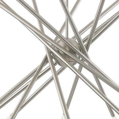 Nickel Multi Light Metal Dimmable Chandelier With Shades HomeRoots