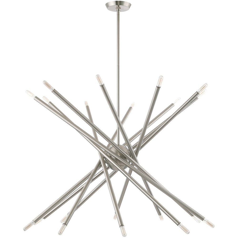 Nickel Multi Light Metal Dimmable Chandelier With Shades HomeRoots