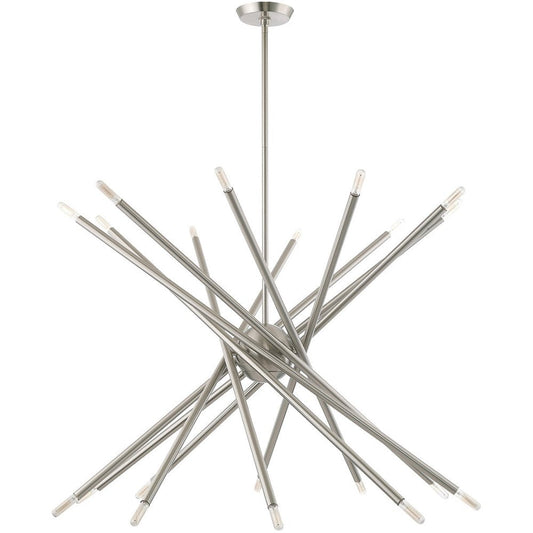 Nickel Multi Light Metal Dimmable Chandelier With Shades HomeRoots