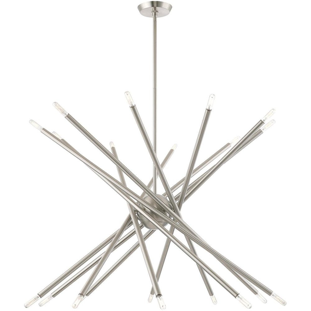 Nickel Multi Light Metal Dimmable Chandelier With Shades HomeRoots