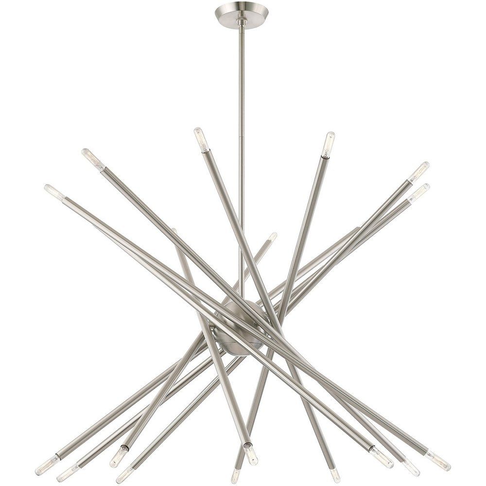 Nickel Multi Light Metal Dimmable Chandelier With Shades HomeRoots