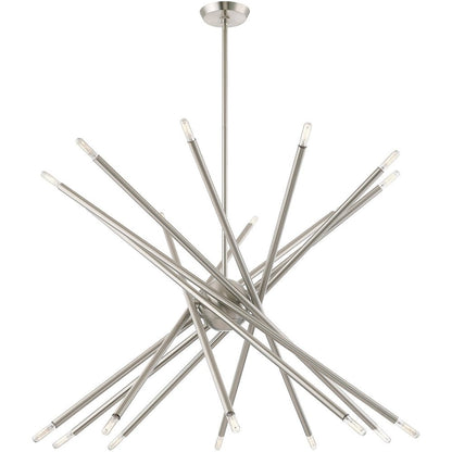 Nickel Multi Light Metal Dimmable Chandelier With Shades HomeRoots