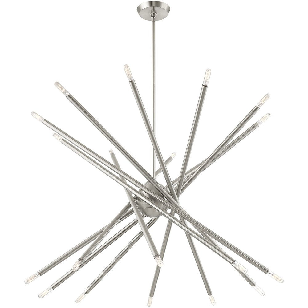 Nickel Multi Light Metal Dimmable Chandelier With Shades HomeRoots