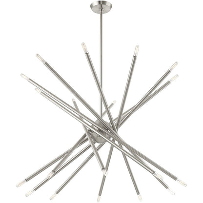 Nickel Multi Light Metal Dimmable Chandelier With Shades HomeRoots