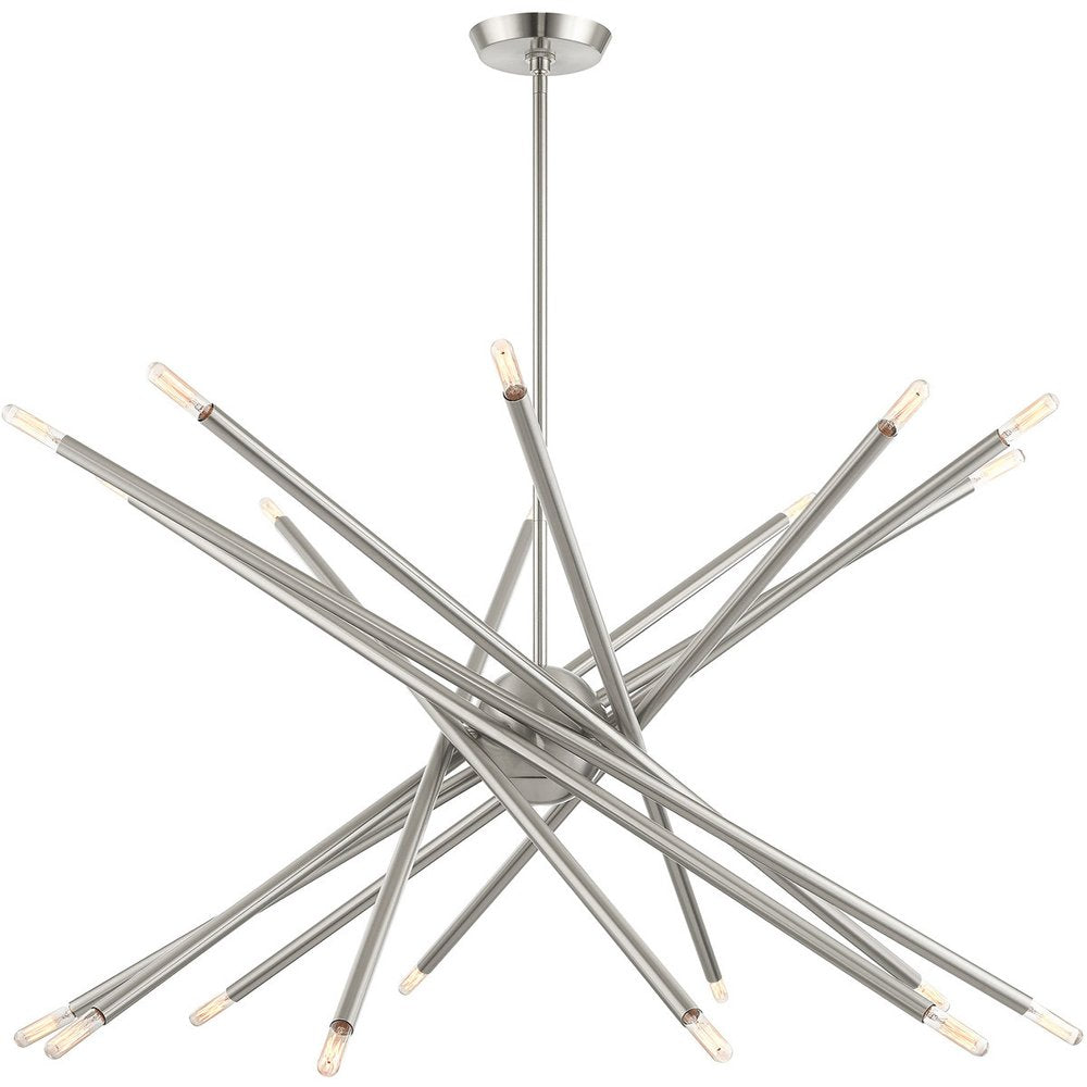 Nickel Multi Light Metal Dimmable Chandelier With Shades HomeRoots