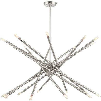 Nickel Multi Light Metal Dimmable Chandelier With Shades HomeRoots