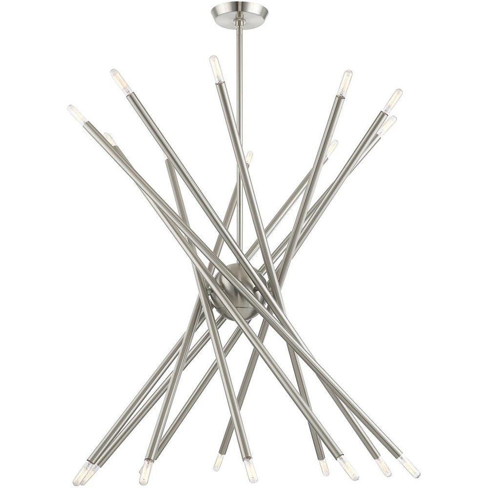 Nickel Multi Light Metal Dimmable Chandelier With Shades HomeRoots