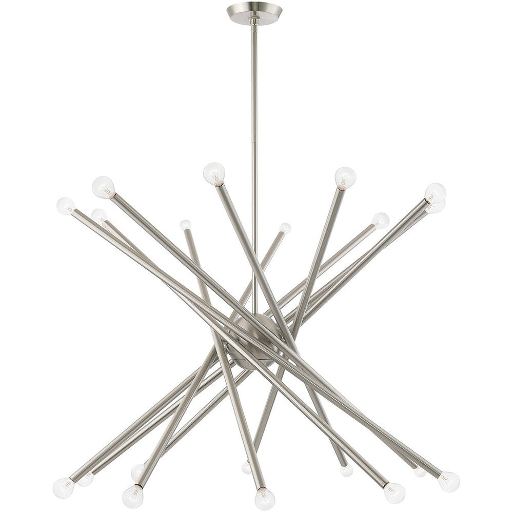 Nickel Multi Light Metal Dimmable Chandelier With Shades HomeRoots