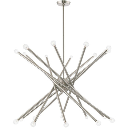 Nickel Multi Light Metal Dimmable Chandelier With Shades HomeRoots