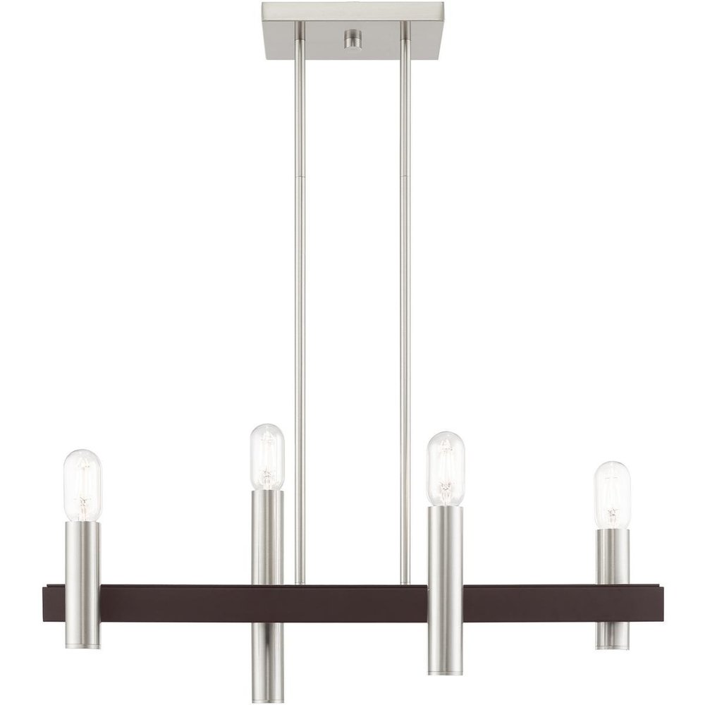 Bronze Four Light Metal Dimmable Chandelier With Shades HomeRoots