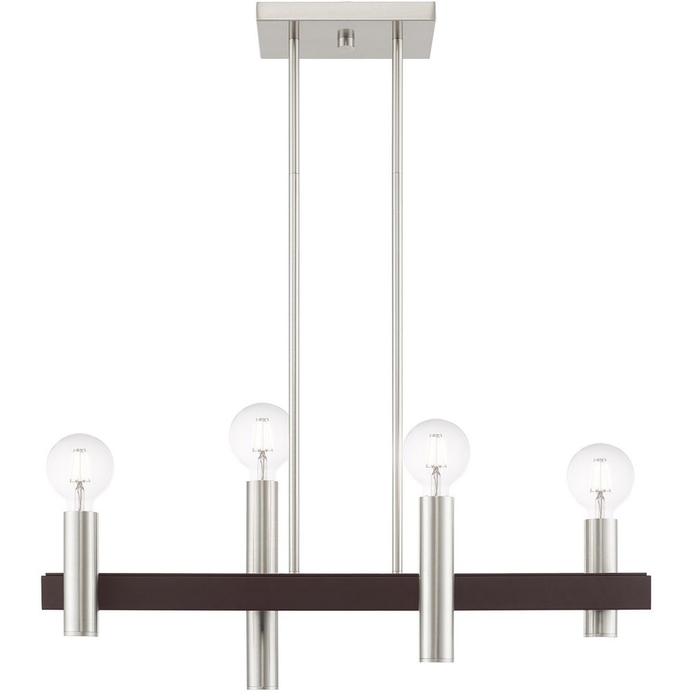 Bronze Four Light Metal Dimmable Chandelier With Shades HomeRoots