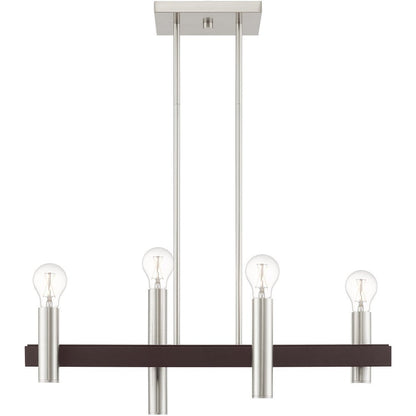 Bronze Four Light Metal Dimmable Chandelier With Shades HomeRoots