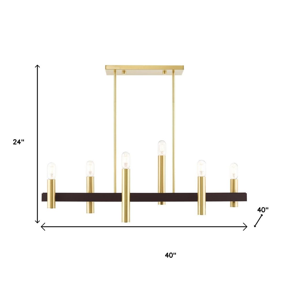 Bronze Six Light Metal Dimmable Chandelier With Shades HomeRoots