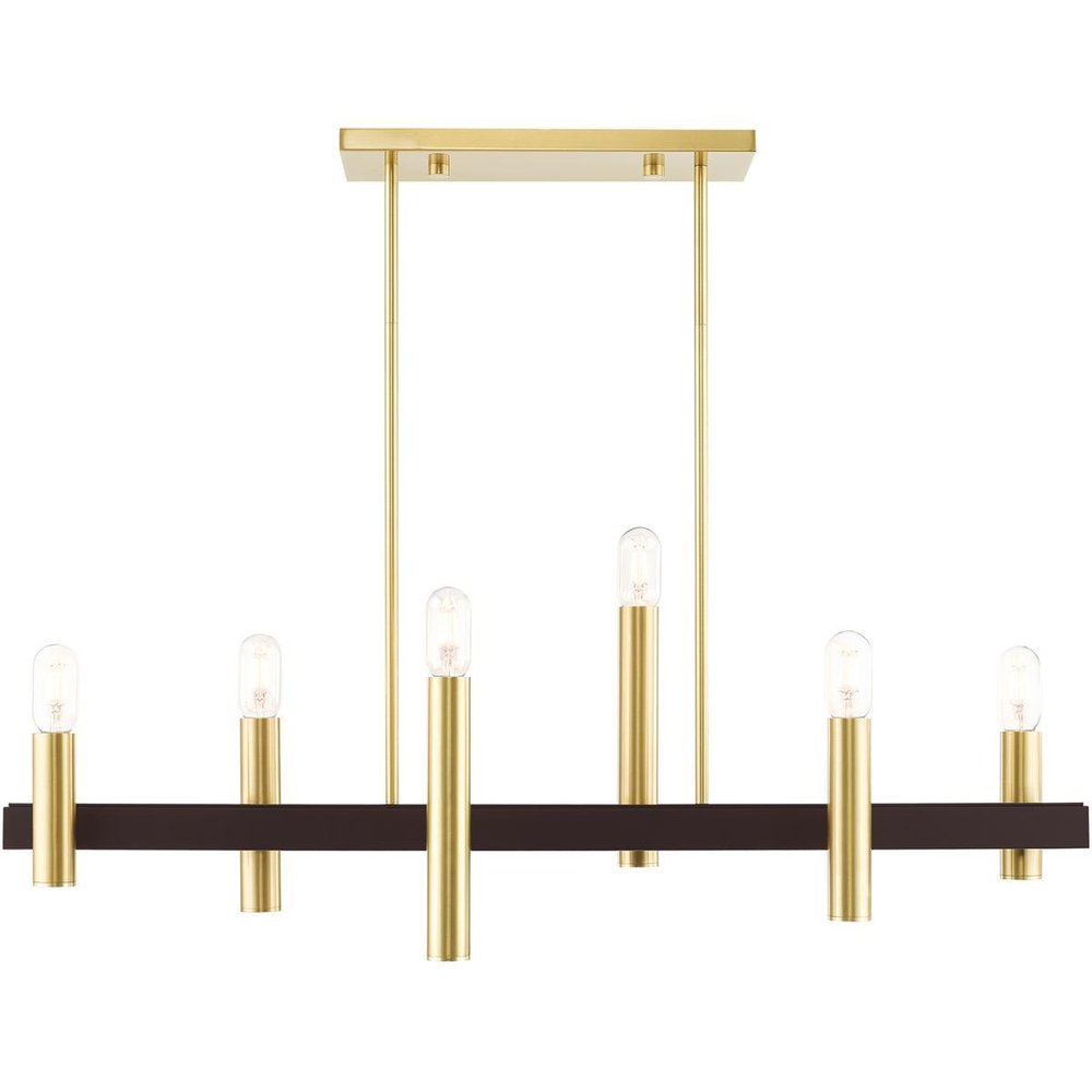 Bronze Six Light Metal Dimmable Chandelier With Shades HomeRoots