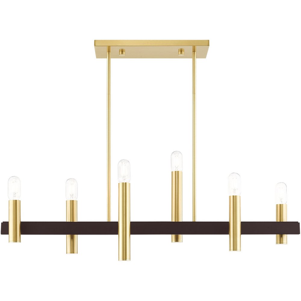 Bronze Six Light Metal Dimmable Chandelier With Shades HomeRoots