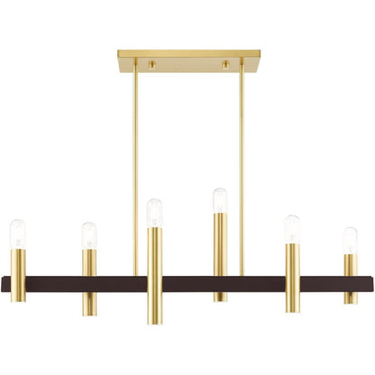 Bronze Six Light Metal Dimmable Chandelier With Shades HomeRoots
