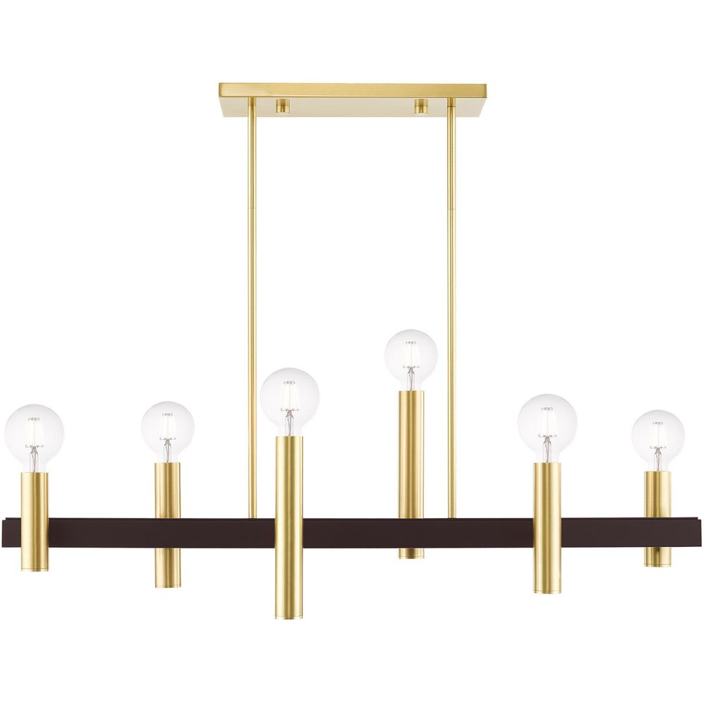 Bronze Six Light Metal Dimmable Chandelier With Shades HomeRoots