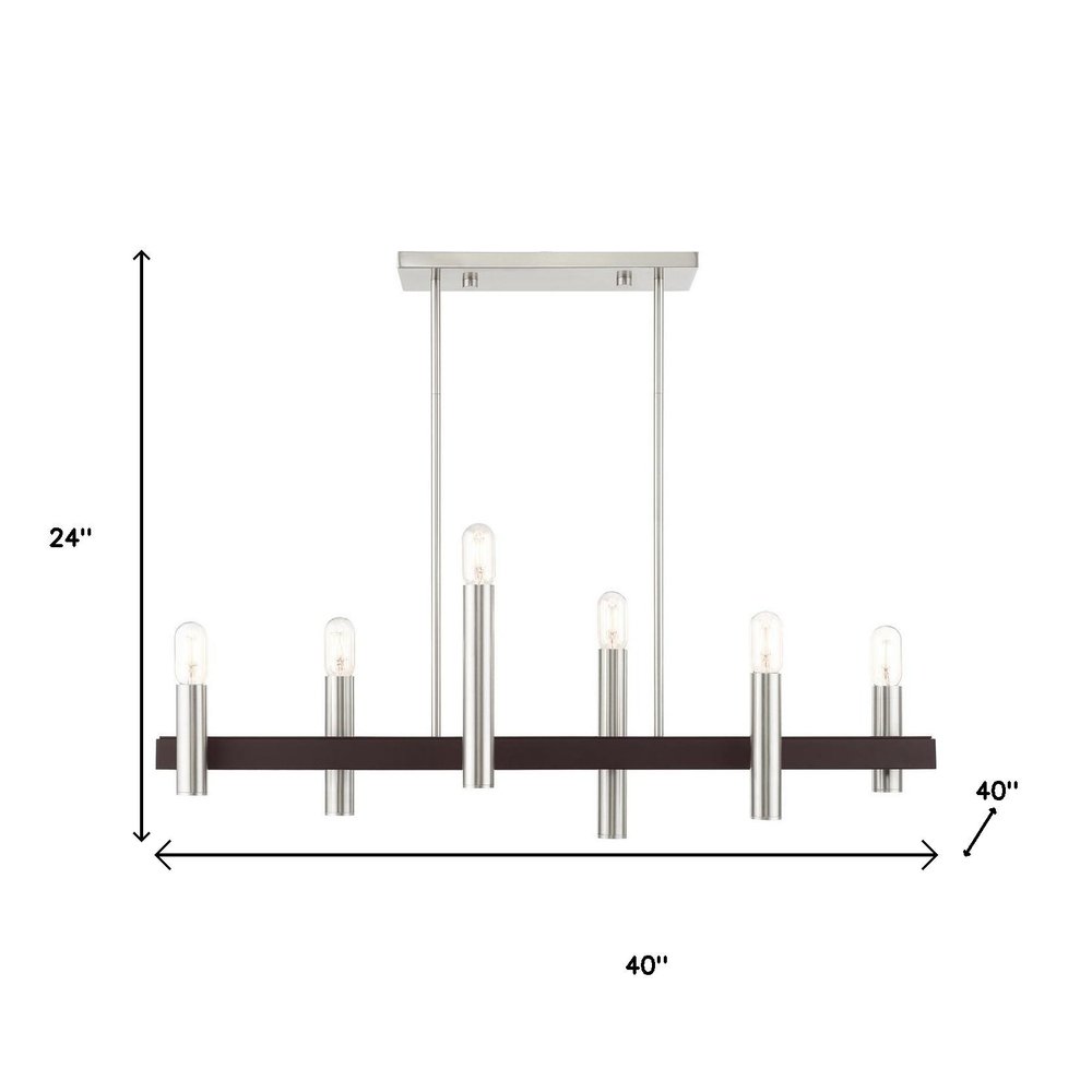 Bronze Six Light Metal Dimmable Chandelier With Shades HomeRoots