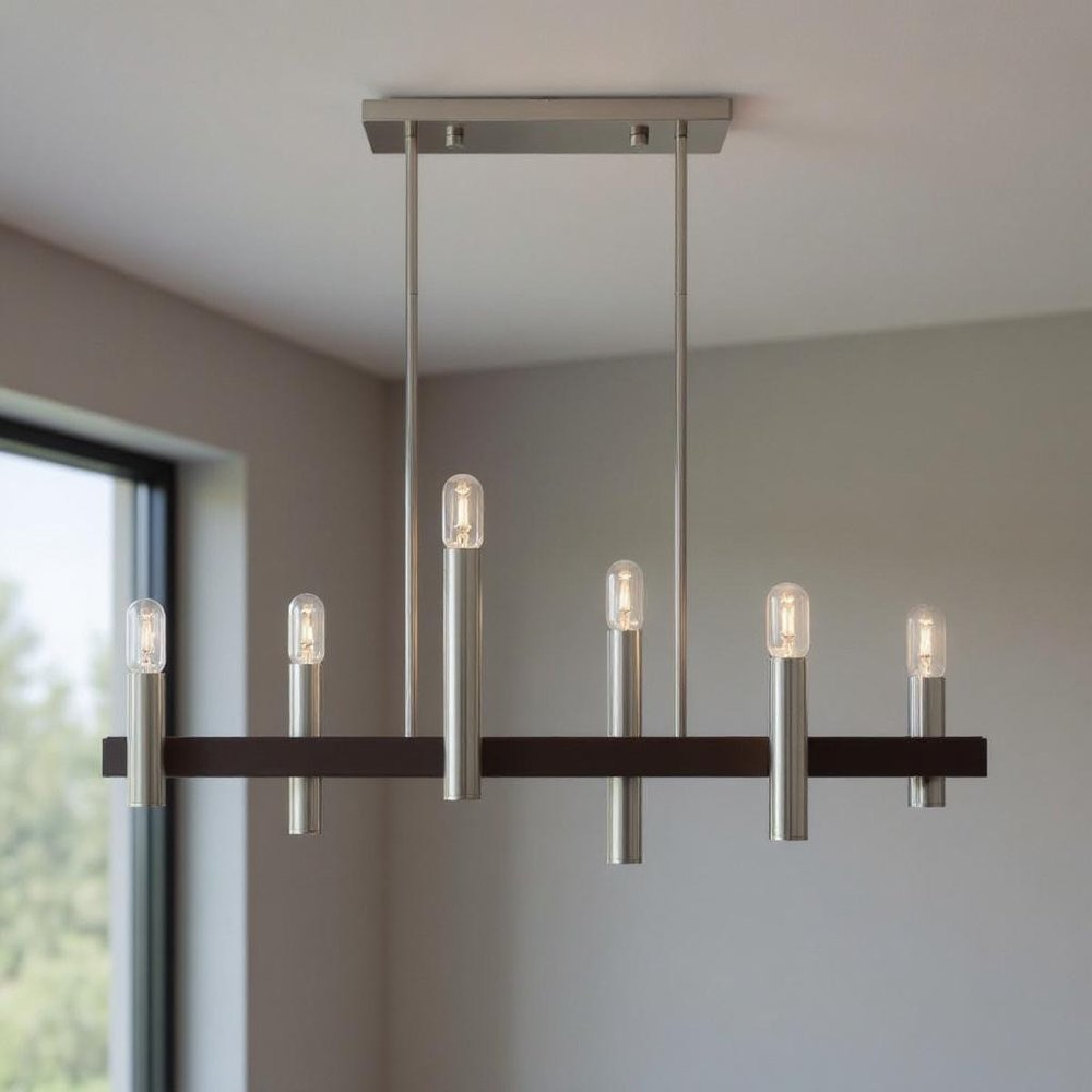 Bronze Six Light Metal Dimmable Chandelier With Shades HomeRoots