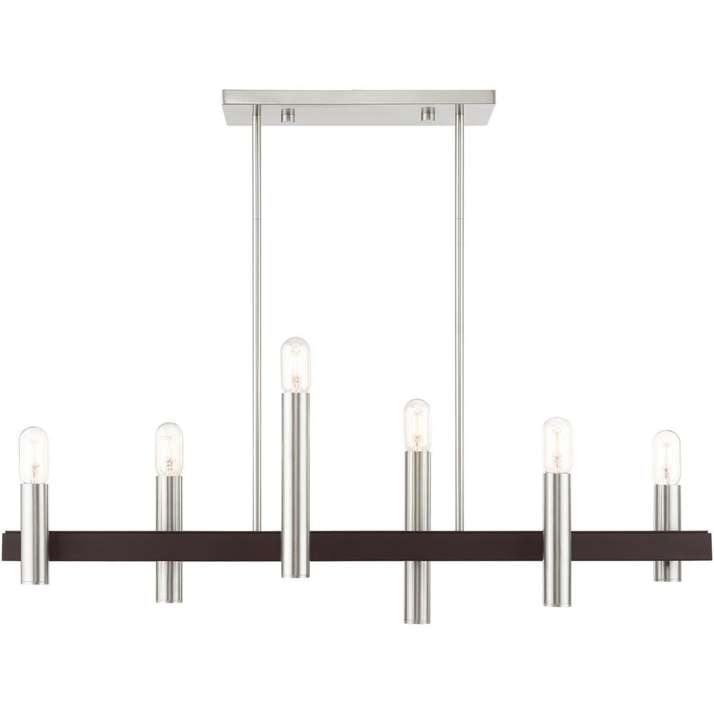 Bronze Six Light Metal Dimmable Chandelier With Shades HomeRoots